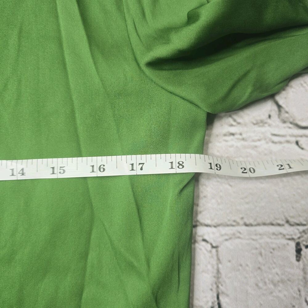 Talbots Petite Silk Parakeet Green Pleated Accent Relaxed Fit Blouse Size 12P - Picture 9 of 11